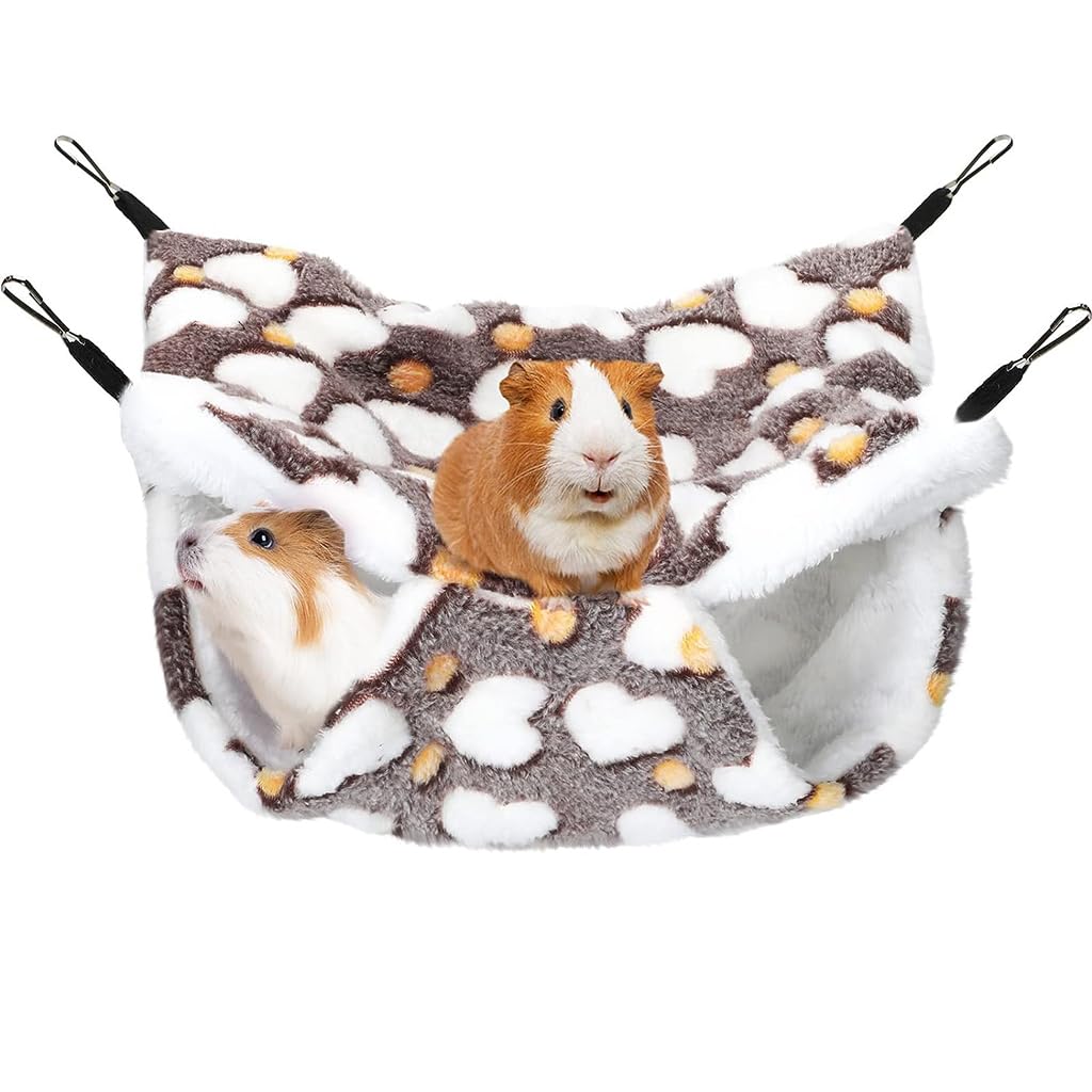 Qpets Winter Hammock Bed for Small Animals, Hibernation Plush Hammock Bed Hanging Squirrel House Hidden Small Pets Sleeping Bag for Guinea Pig, Ferrets, Hamsters, Hedgehogs, Chinchillas (L) Qpets Winter Hammock Bed for Small Animals, Hibernation Plush Hammock Bed Hanging Squirrel House Hidden Small Pets Sleeping Bag for Guinea Pig, Ferrets, Hamsters, Hedgehogs, Chinchillas (L)